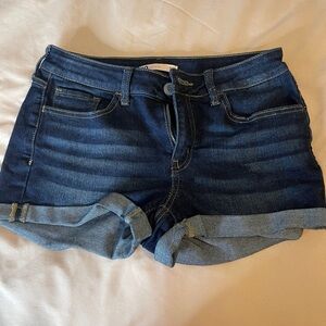 Dark Denim Cuff Shorts